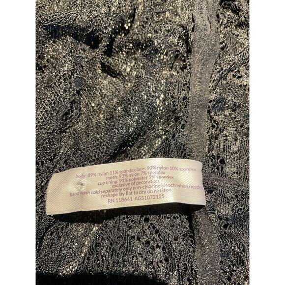 cacique lingerie Babydoll Dress And Thong Panties Black Lace Size 18/20 Sexy - Picture 9 of 9